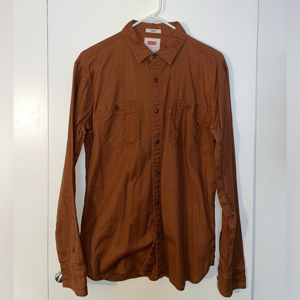 Levi’s Men’s Button-Up Bronze Dress Shirt Small